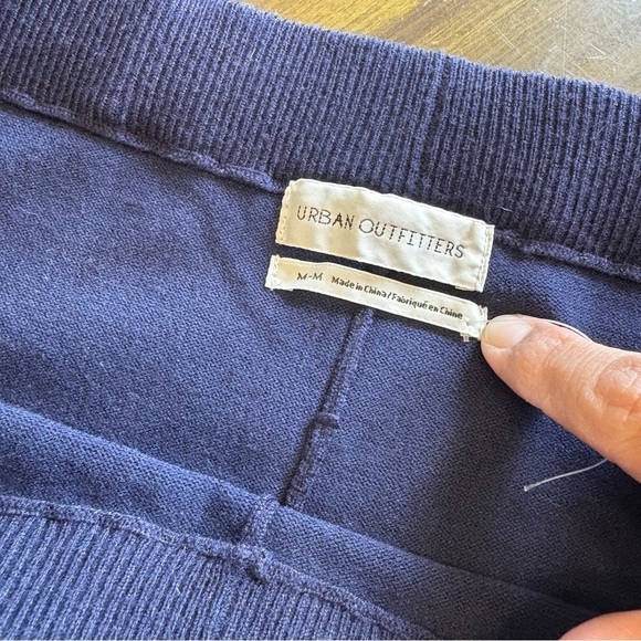 Urban Outfitters Navy Harem Pants Lounge Joggers Minimalist Coastal Knit Stripe - Picture 8 of 13